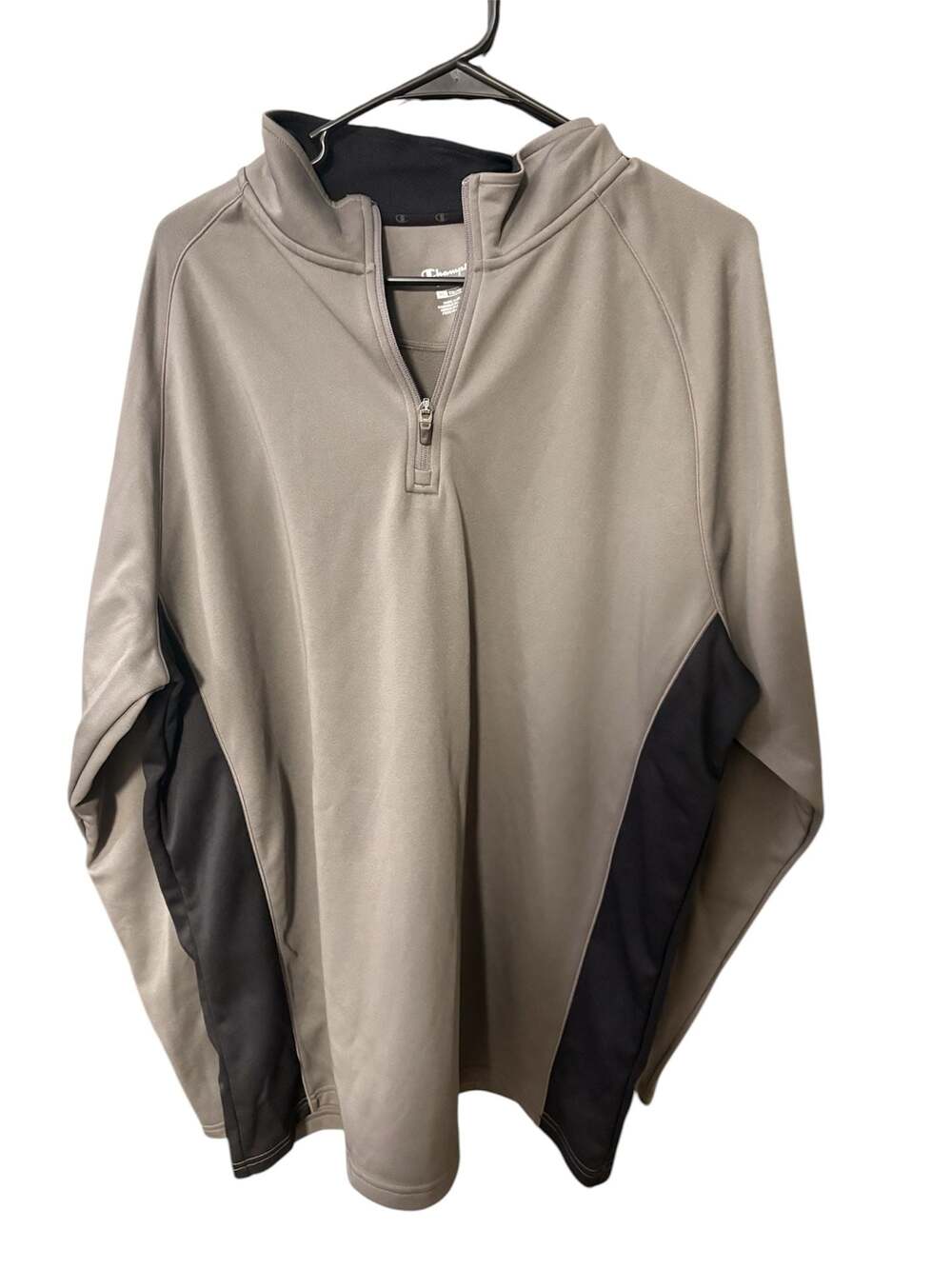 Champion Men's Grey & Black Quarter-Zip Performance Pullover, Size XL